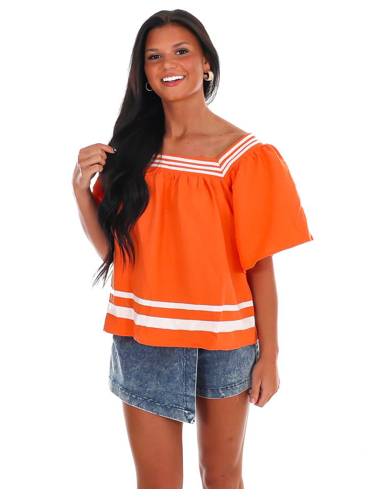 Call the Play Square Neck Top