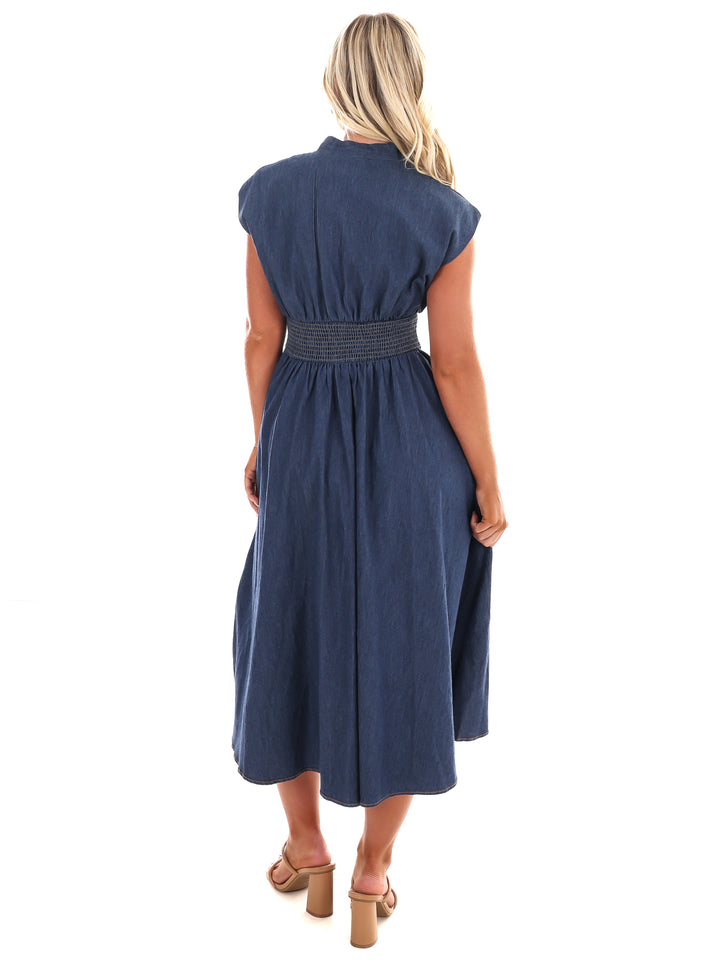 Inside Scoop Denim Midi Dress