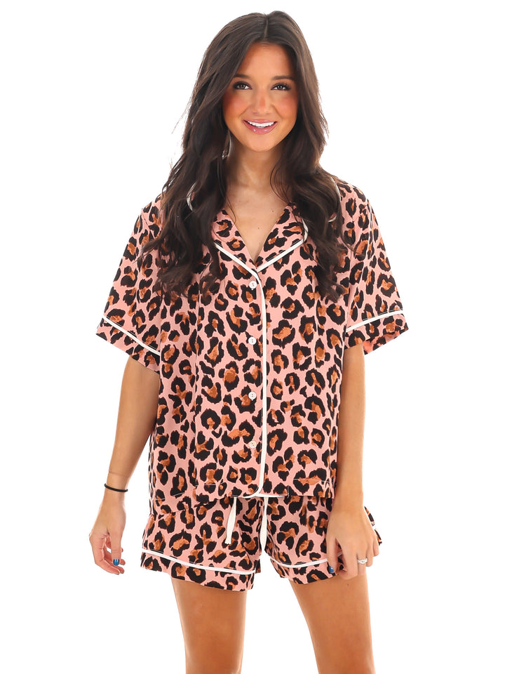 Leopard Dreams Satin Pajama Set