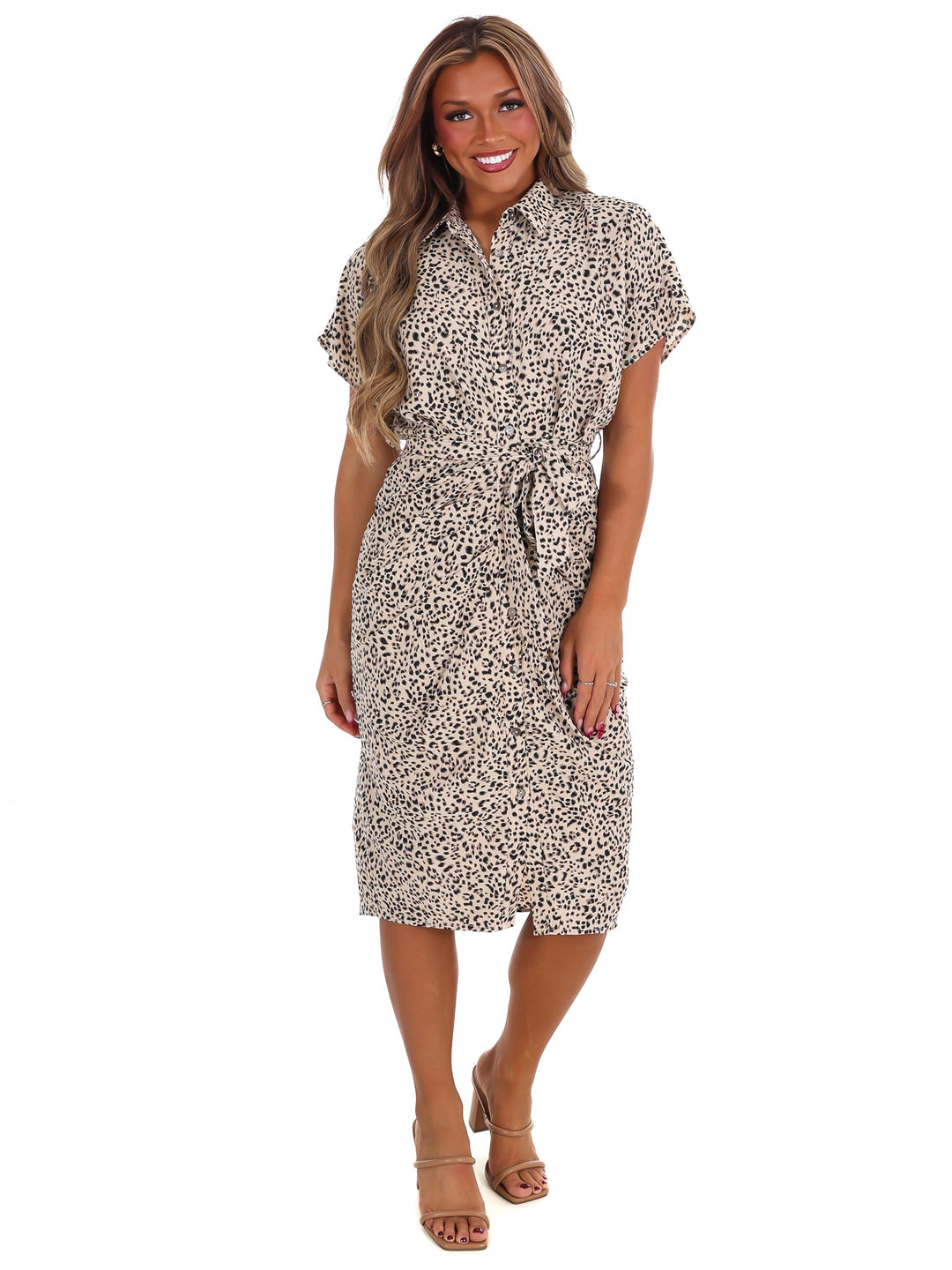 Act Natural Animal Print Midi Dress