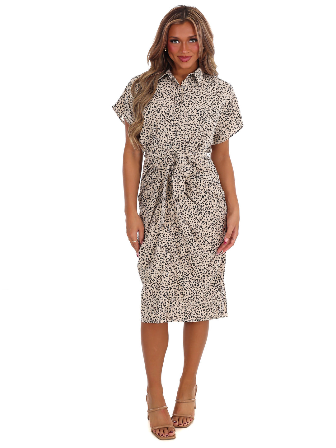 Act Natural Animal Print Midi Dress