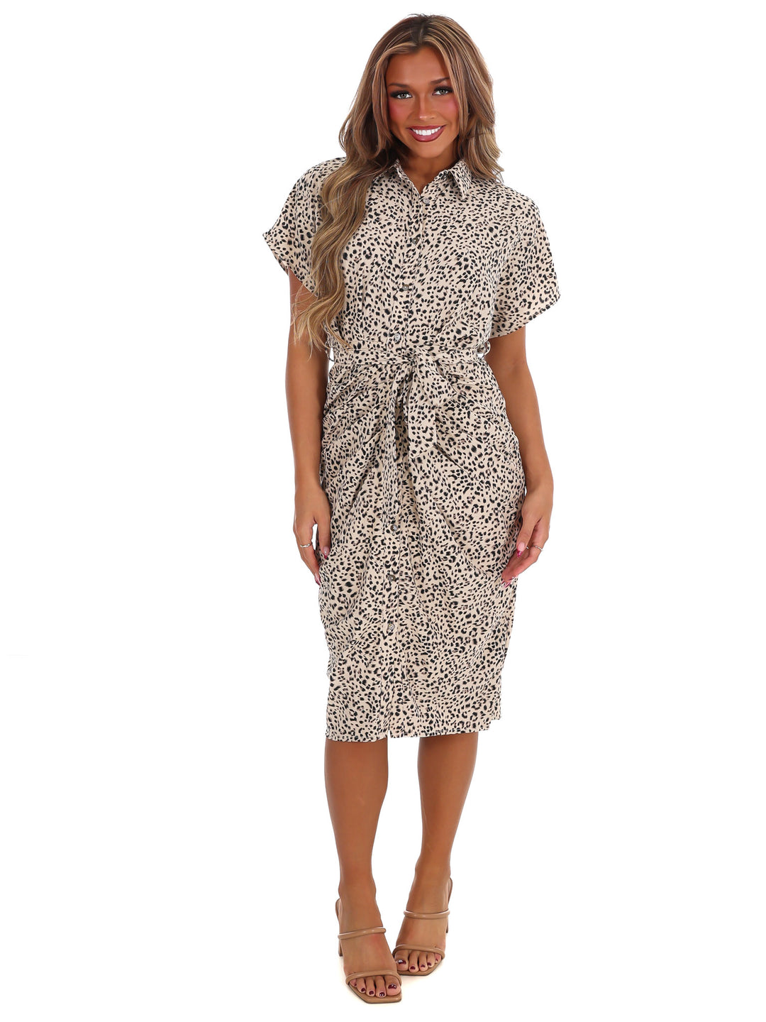 Act Natural Animal Print Midi Dress