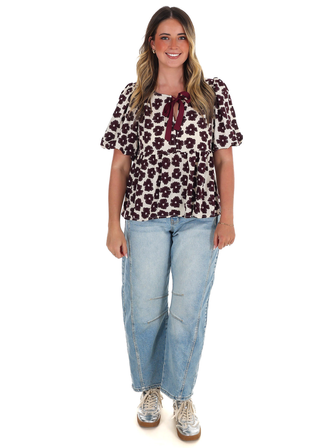 A Little Something Floral Babydoll Top