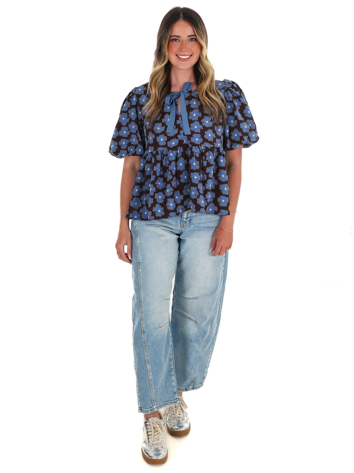 A Little Something Floral Babydoll Top