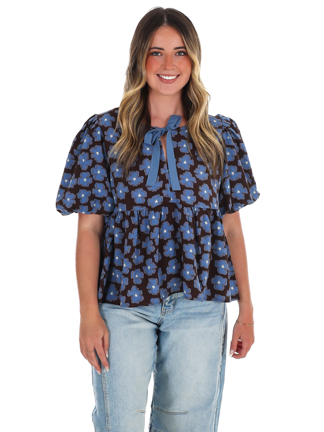 A Little Something Floral Babydoll Top