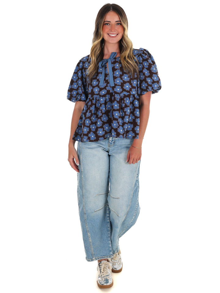 A Little Something Floral Babydoll Top
