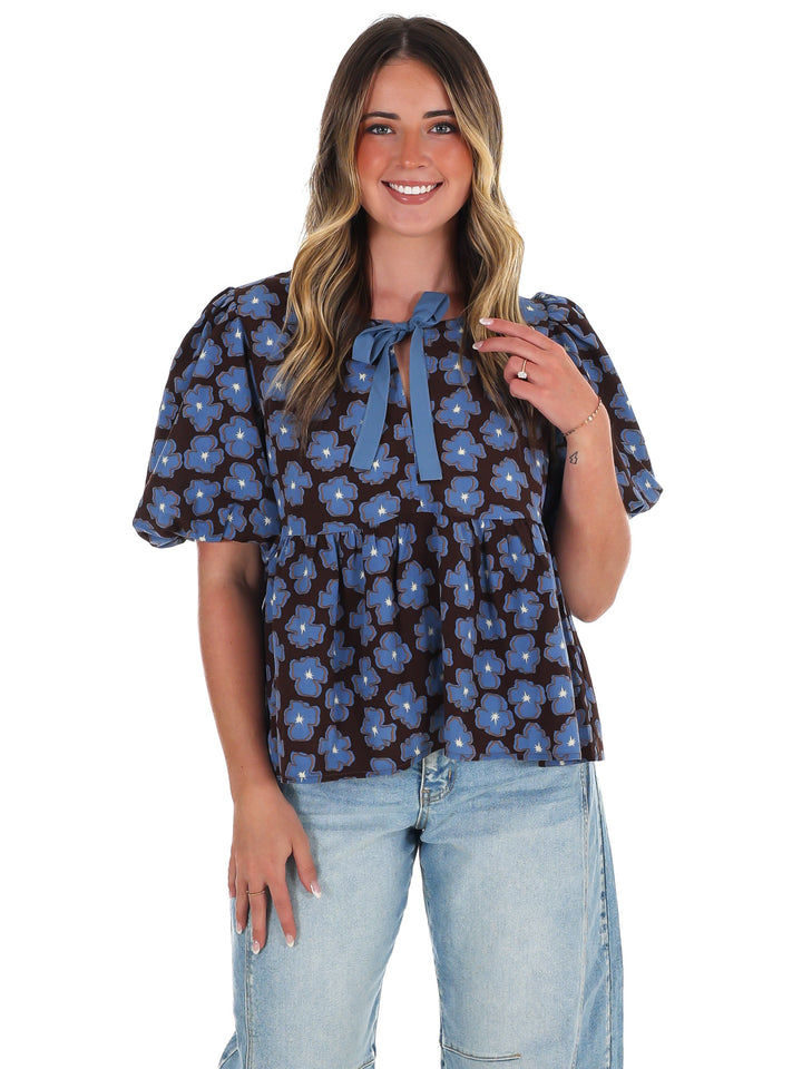 A Little Something Floral Babydoll Top