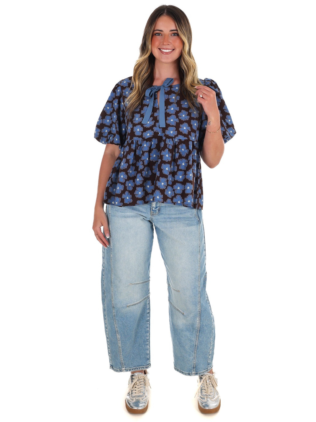 A Little Something Floral Babydoll Top