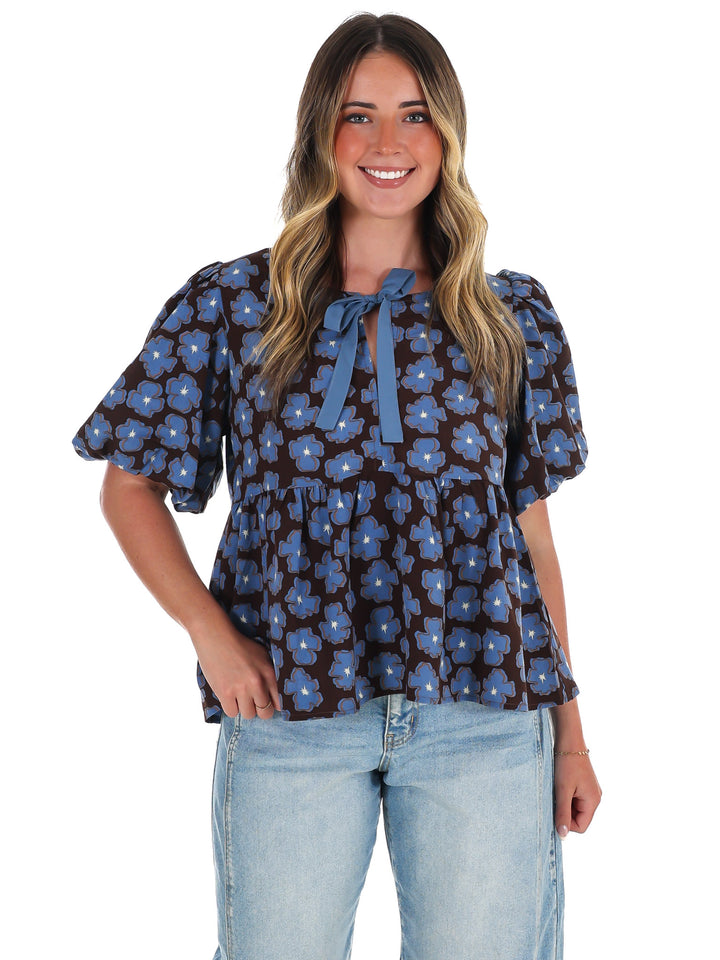 A Little Something Floral Babydoll Top