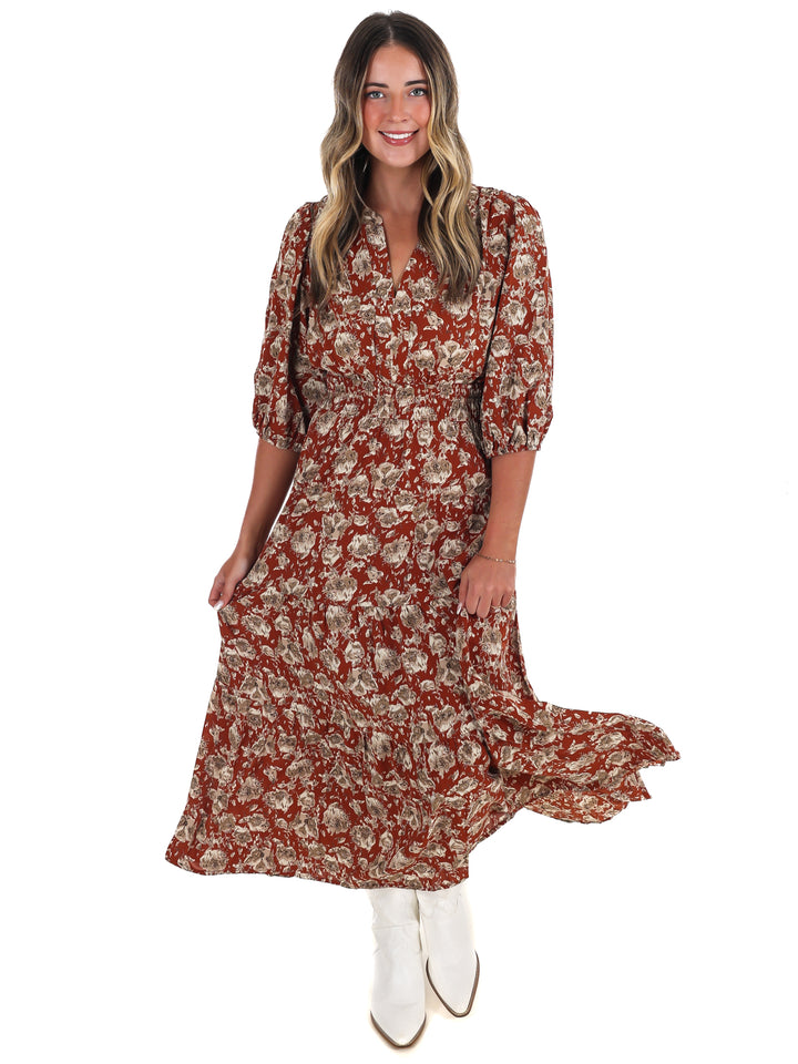 Acorn Trail Printed Midi Dress