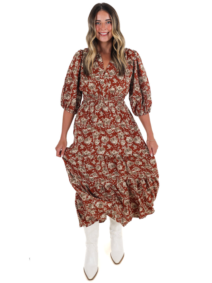 Acorn Trail Printed Midi Dress