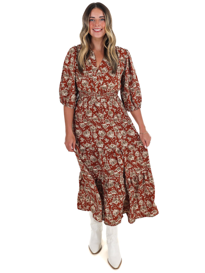 Acorn Trail Printed Midi Dress