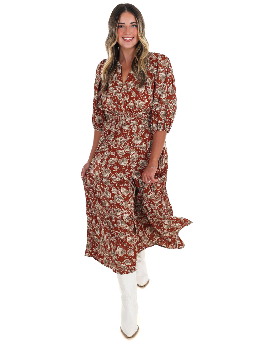Acorn Trail Printed Midi Dress