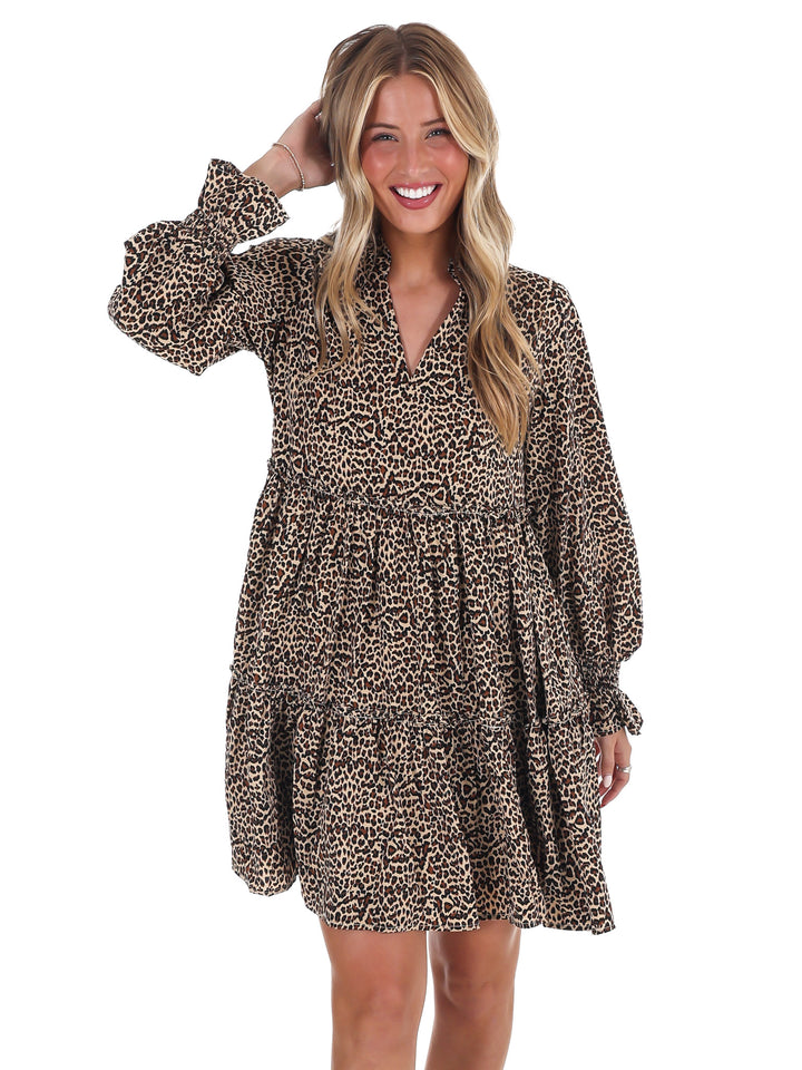 Out of the Woods Leopard Mini Dress