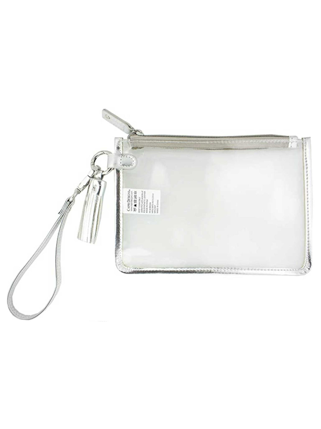 Clear Silver Wristlet