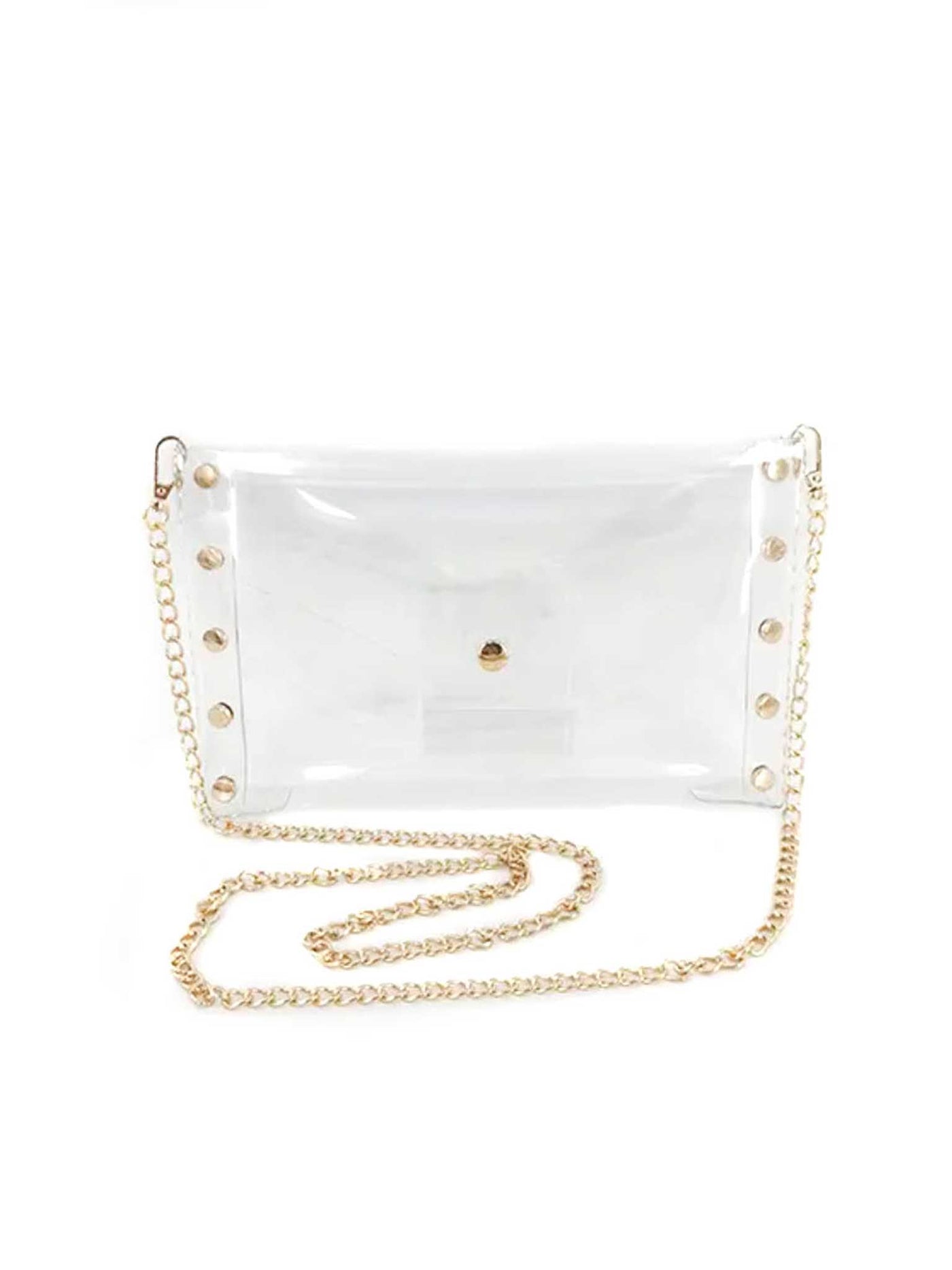 Studded Clear Envelope Purse