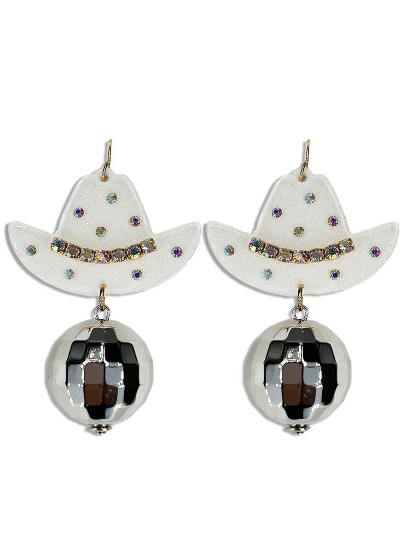 Cowgirl Hat Disco Earrings