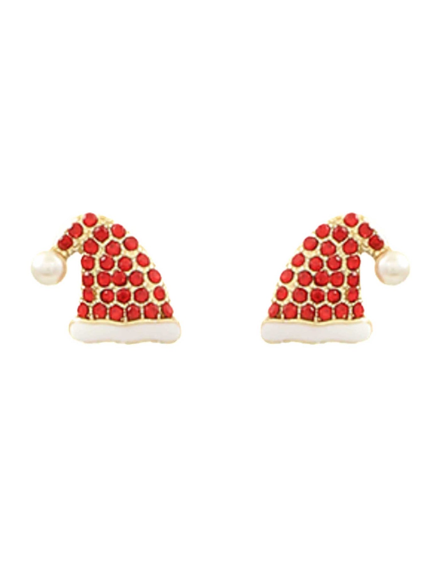 Pave Santa Claus Hat Earrings