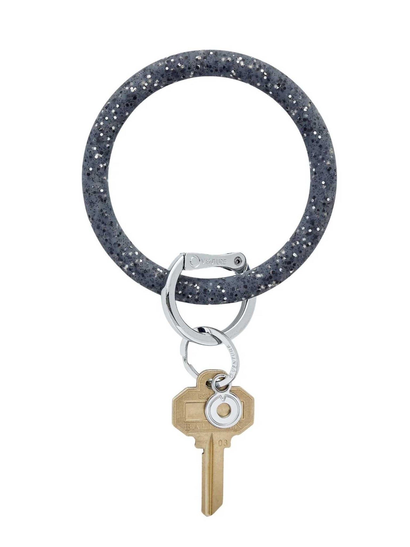 Silicone Big O® Key Ring - Back in Black Confetti