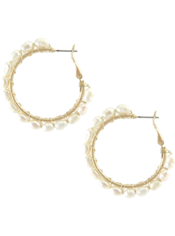 Freshwater Pearl Wrapped Hoops