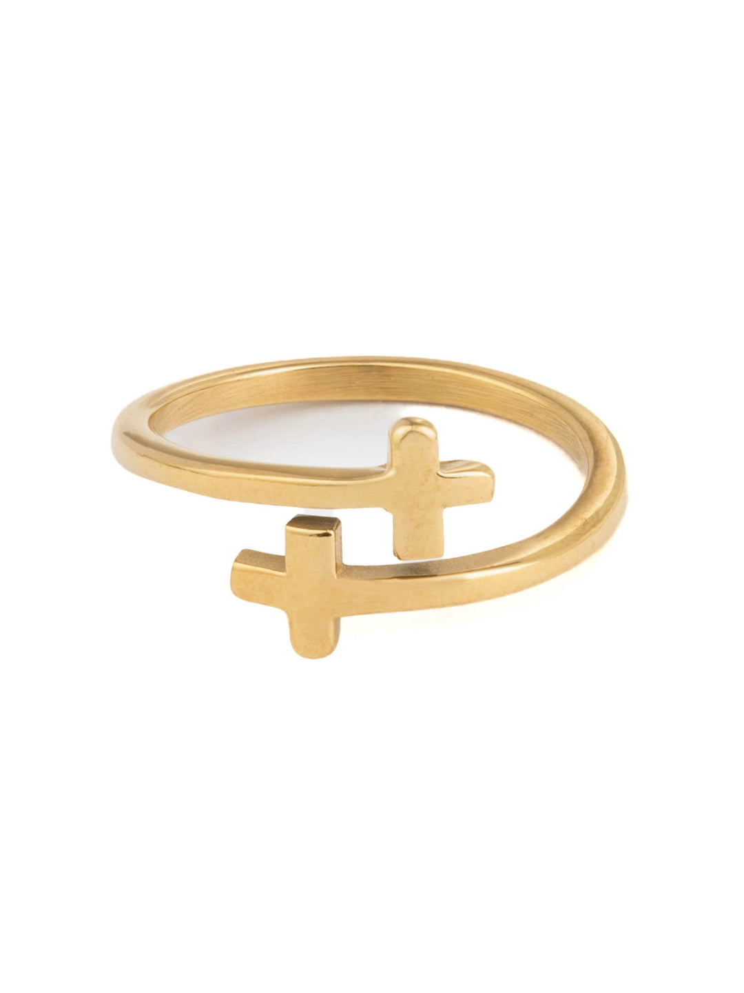 Gold Wrapped Cross Ring