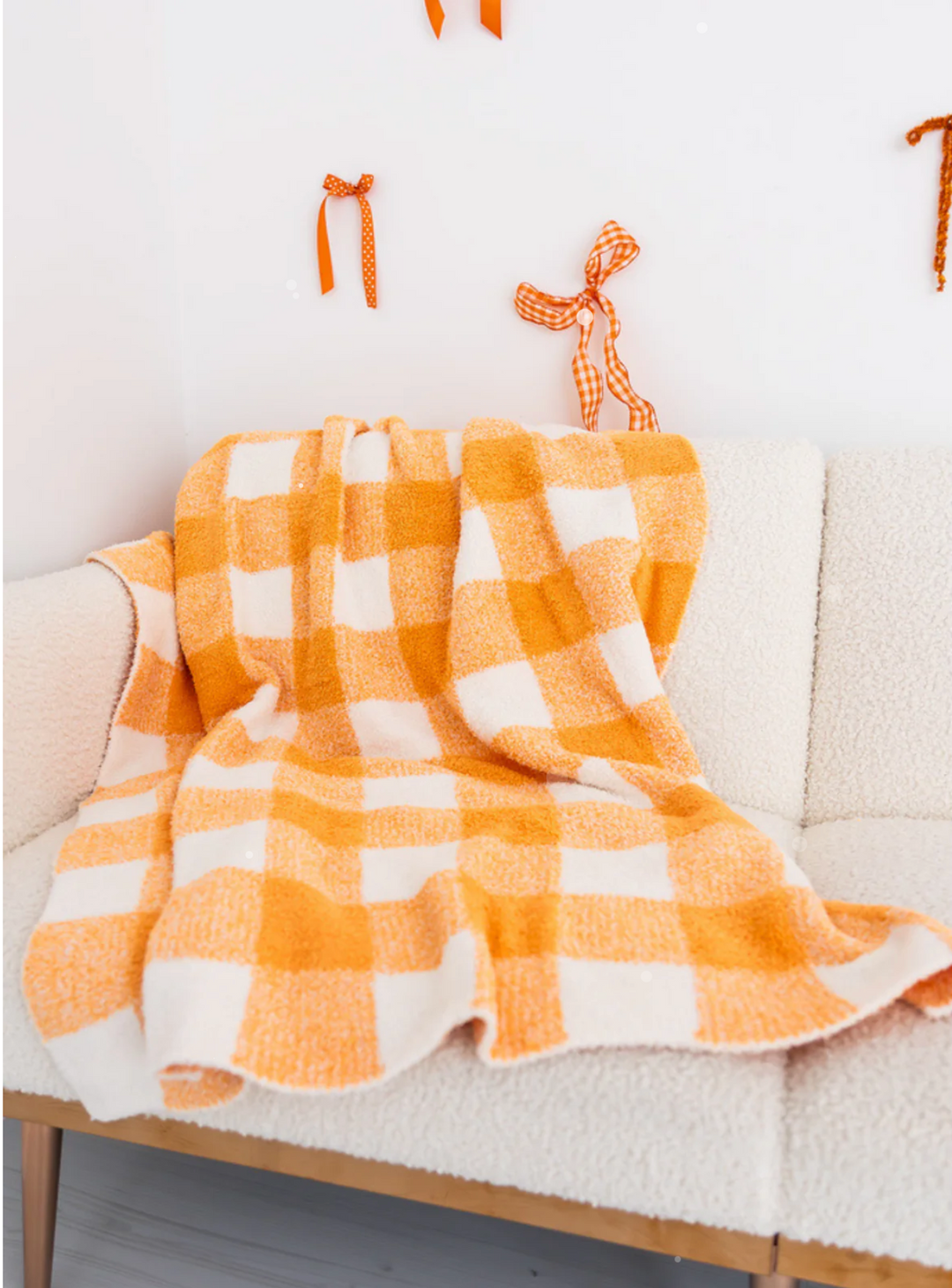 Jumbo Plush Gingham Blanket