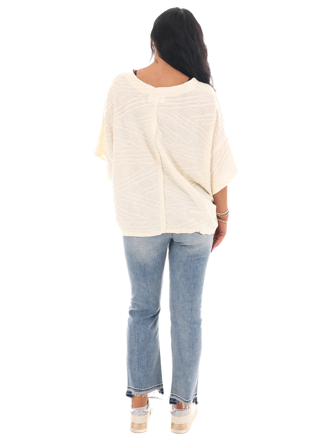 Daily Efforts V-Neck Textured Top