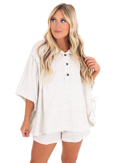 Hold On Loosely Oversized Drawstring Top