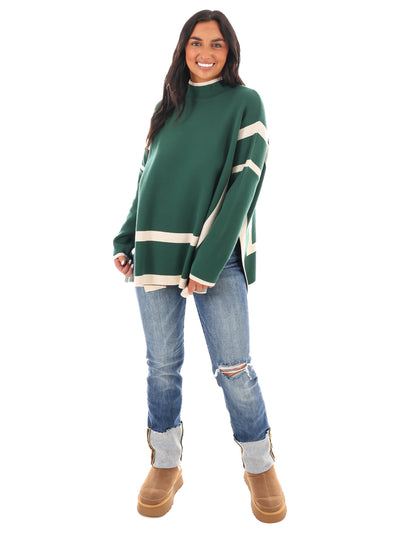 Double Vision Mock Neck Sweater