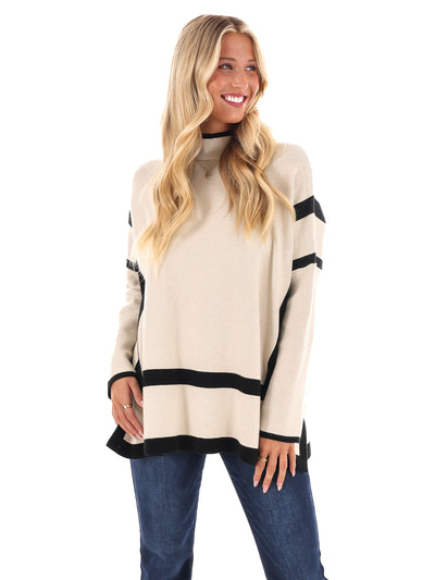 Double Vision Mock Neck Sweater