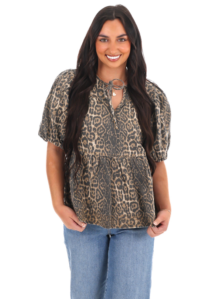 Jumping Ahead Leopard Top