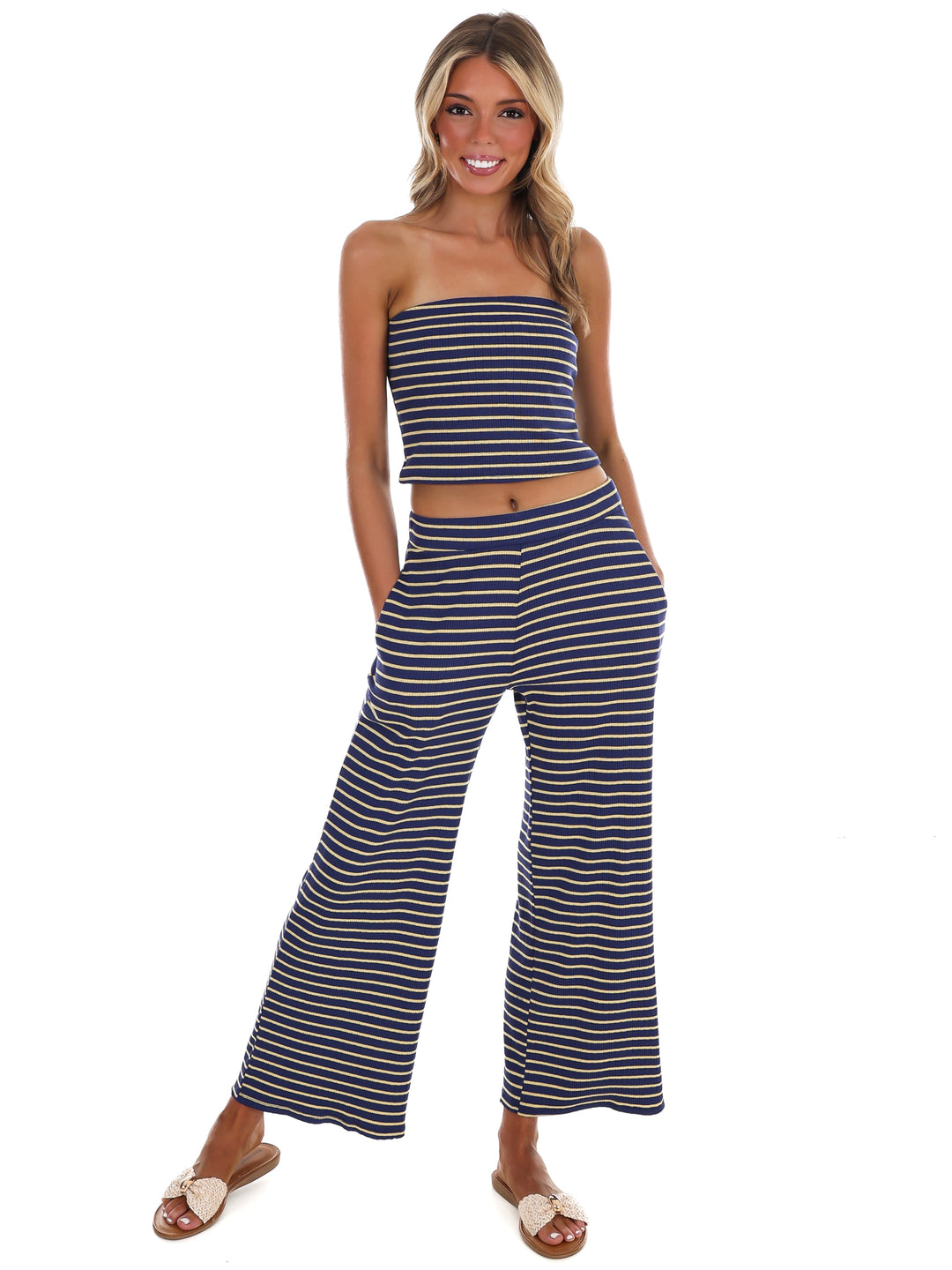 Blue Horizon Stripe Two Piece Set