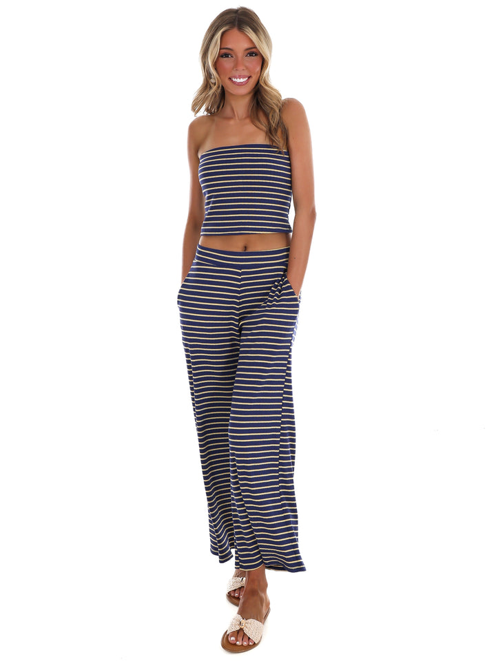 Blue Horizon Stripe Two Piece Set