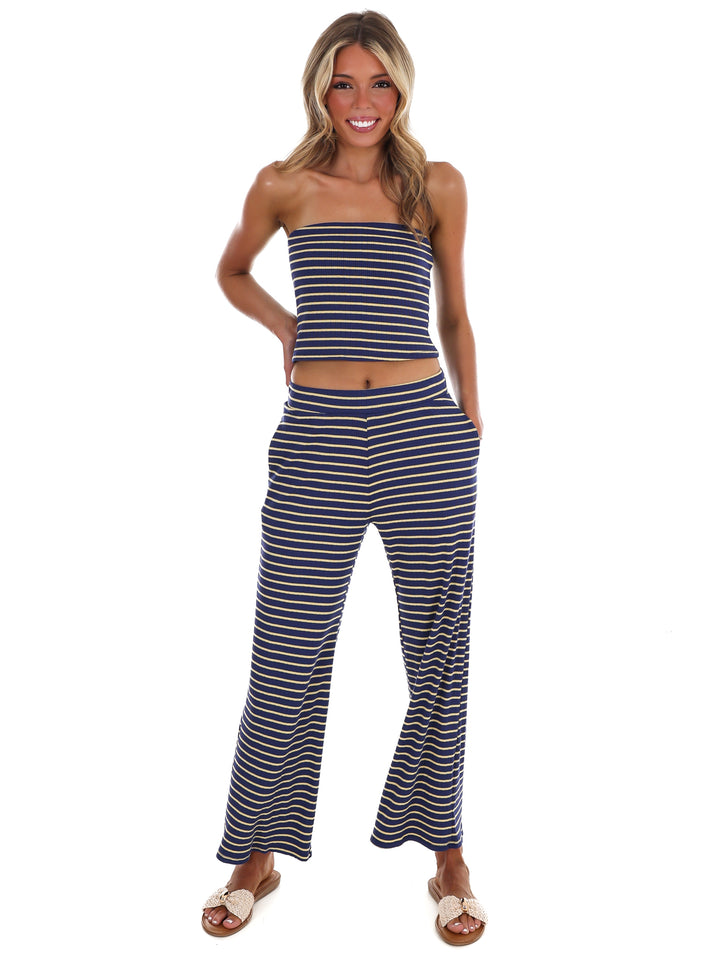 Blue Horizon Stripe Two Piece Set