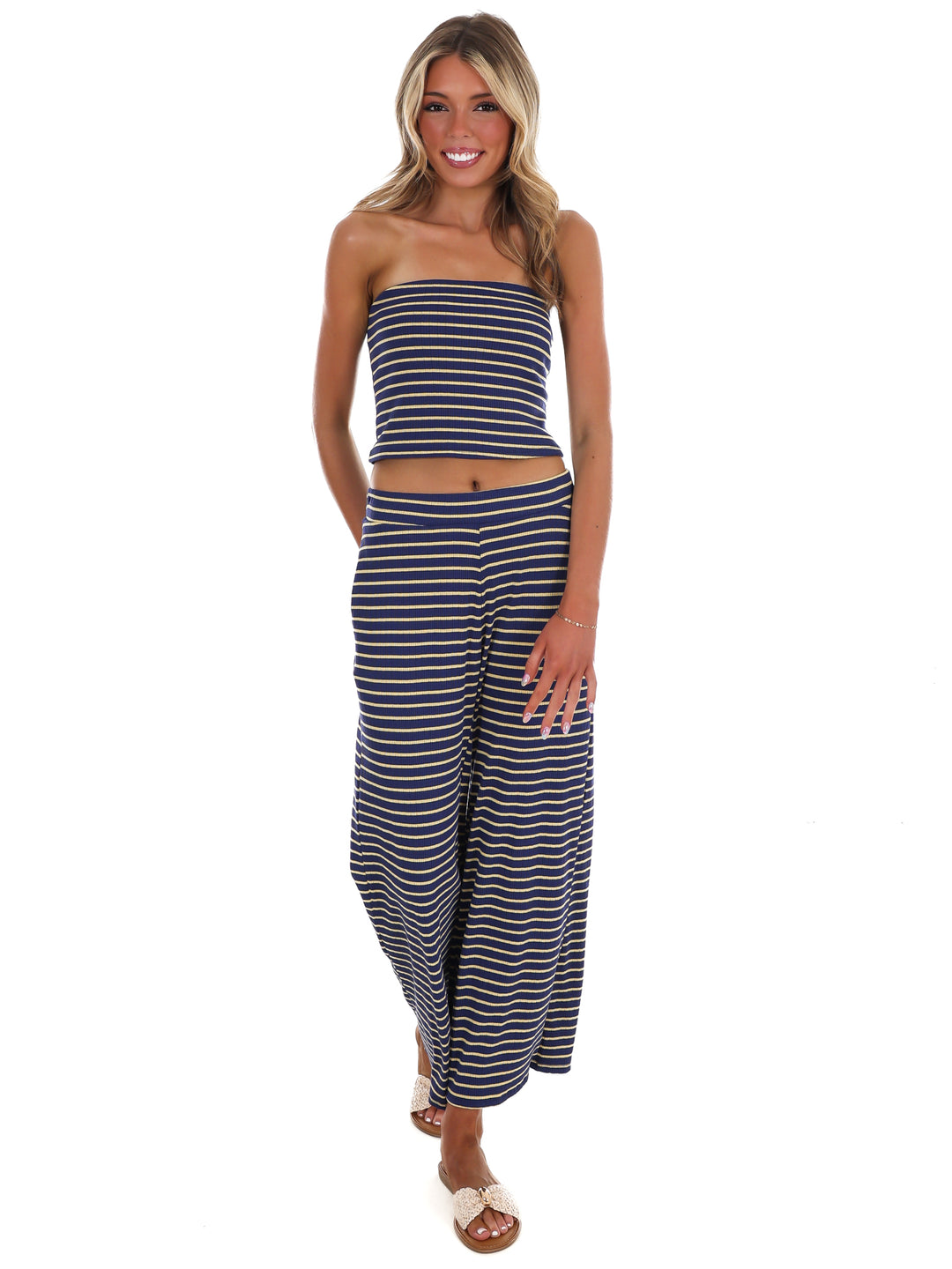 Blue Horizon Stripe Two Piece Set