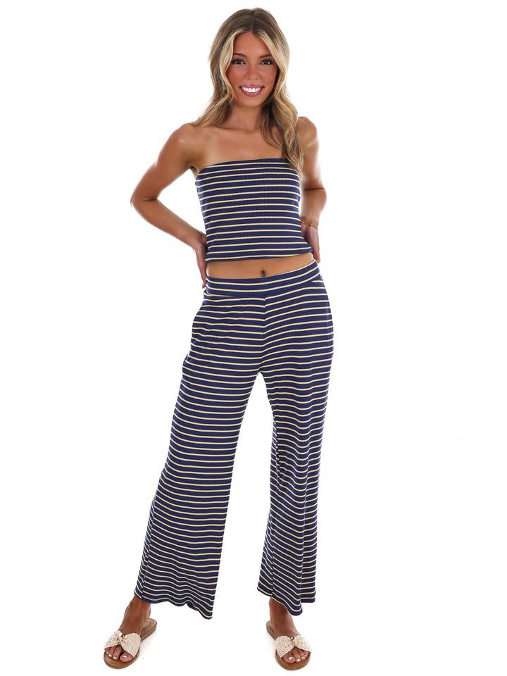 Blue Horizon Stripe Two Piece Set