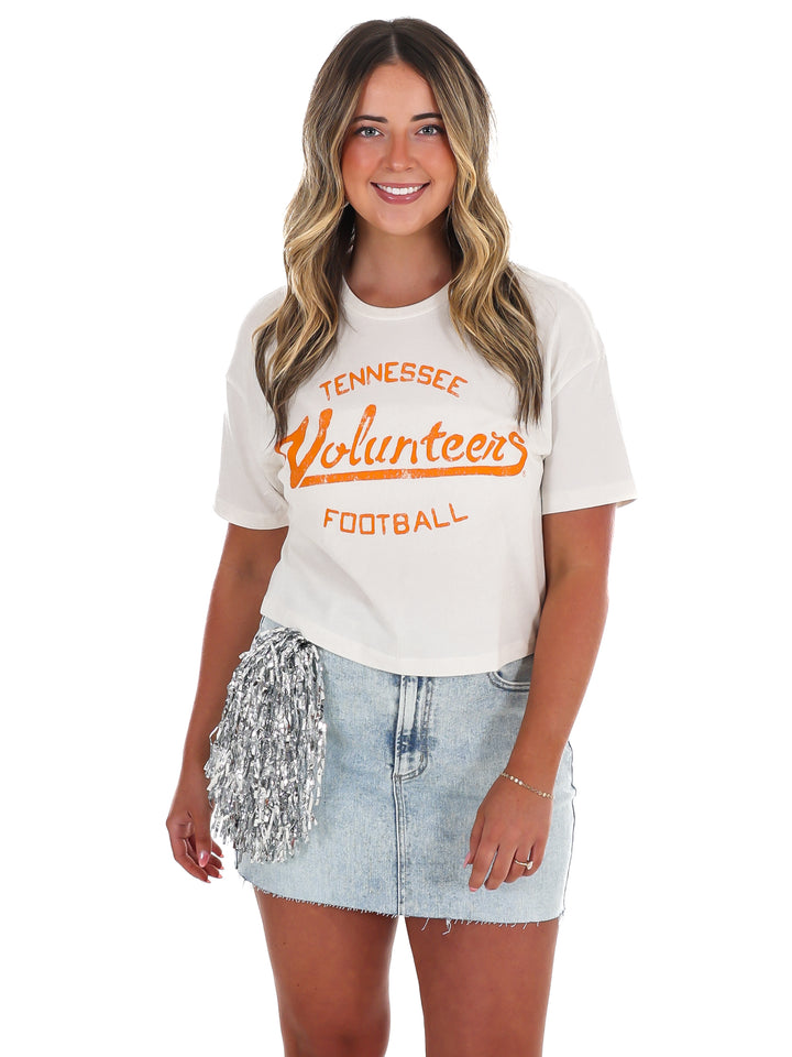 Vols Football Stencil Cropped Tee