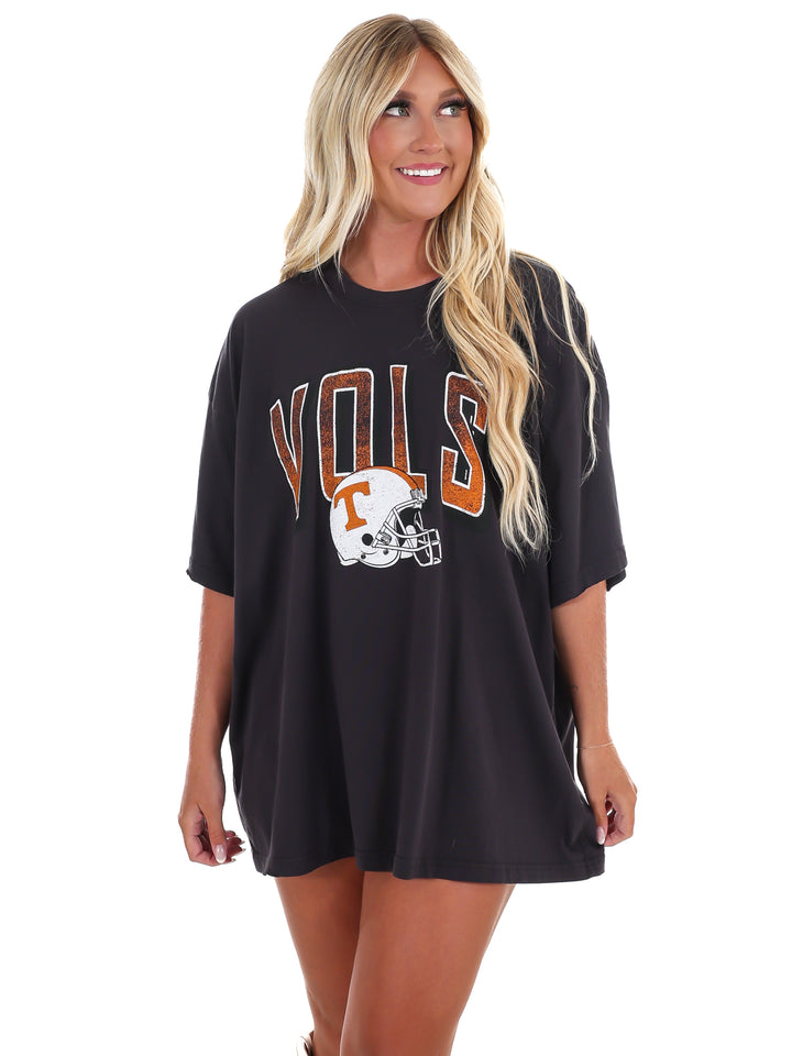 Vols Helmet Fade Thrifted Oversized Tee