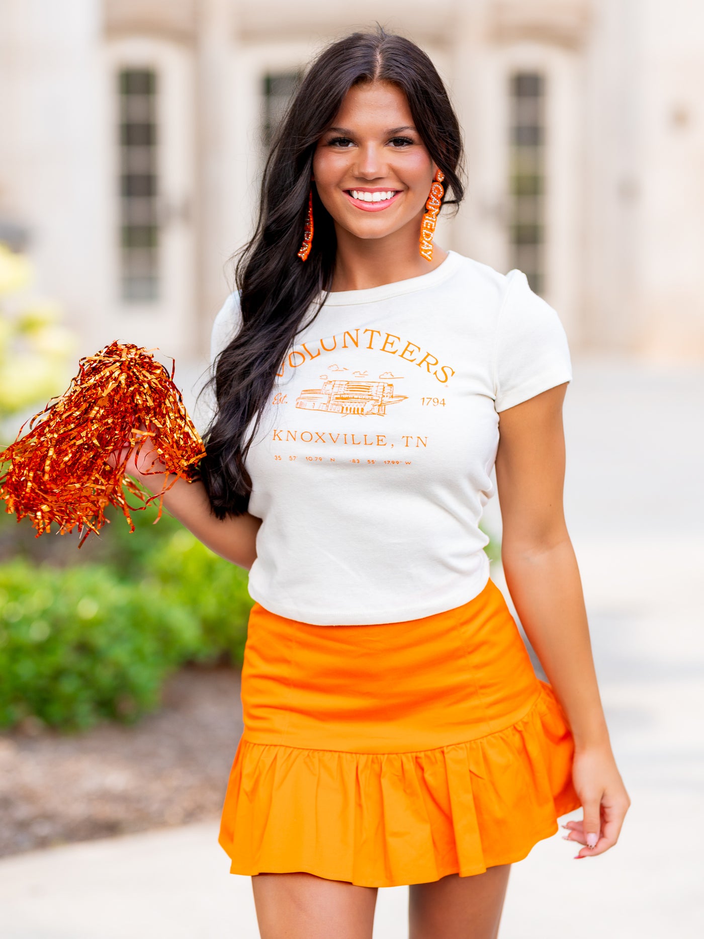 Vols Stadium Coordinates Micro Cropped Tee