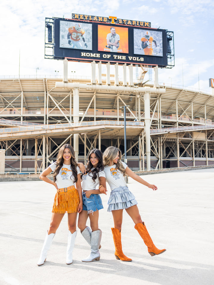 Vols Mascot Flag Micro Cropped Tee