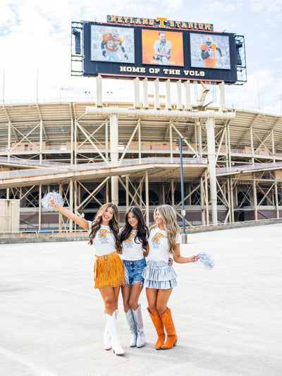 Vols Mascot Flag Micro Cropped Tee