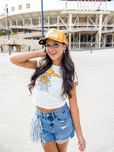 Vols Mascot Flag Micro Cropped Tee