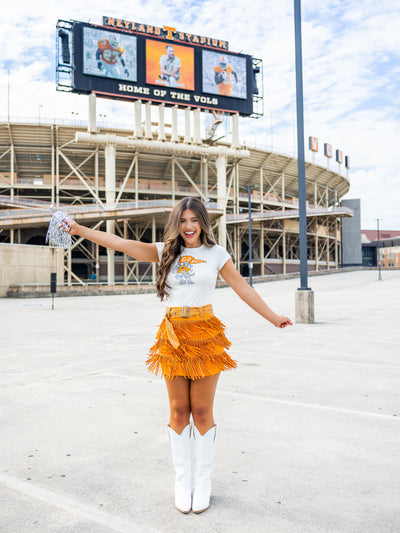 Vols Mascot Flag Micro Cropped Tee