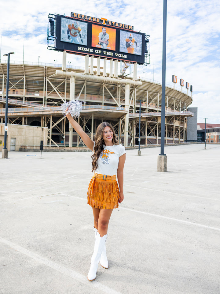 Vols Mascot Flag Micro Cropped Tee