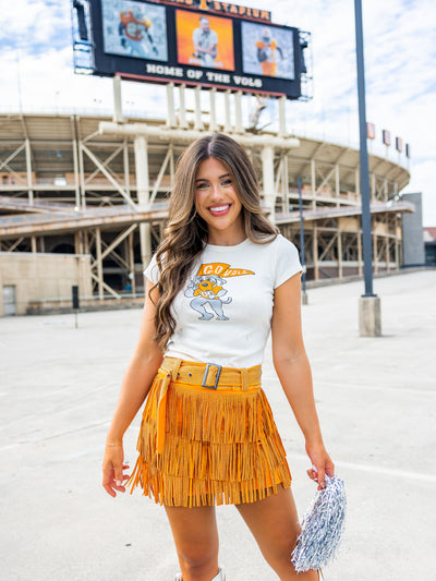 Vols Mascot Flag Micro Cropped Tee