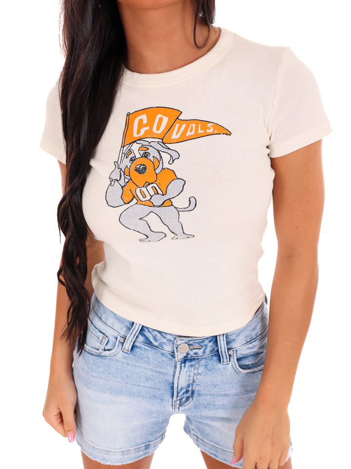 Vols Mascot Flag Micro Cropped Tee