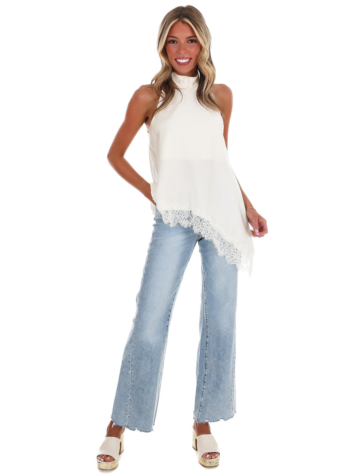 Satin Soirée Lace Top