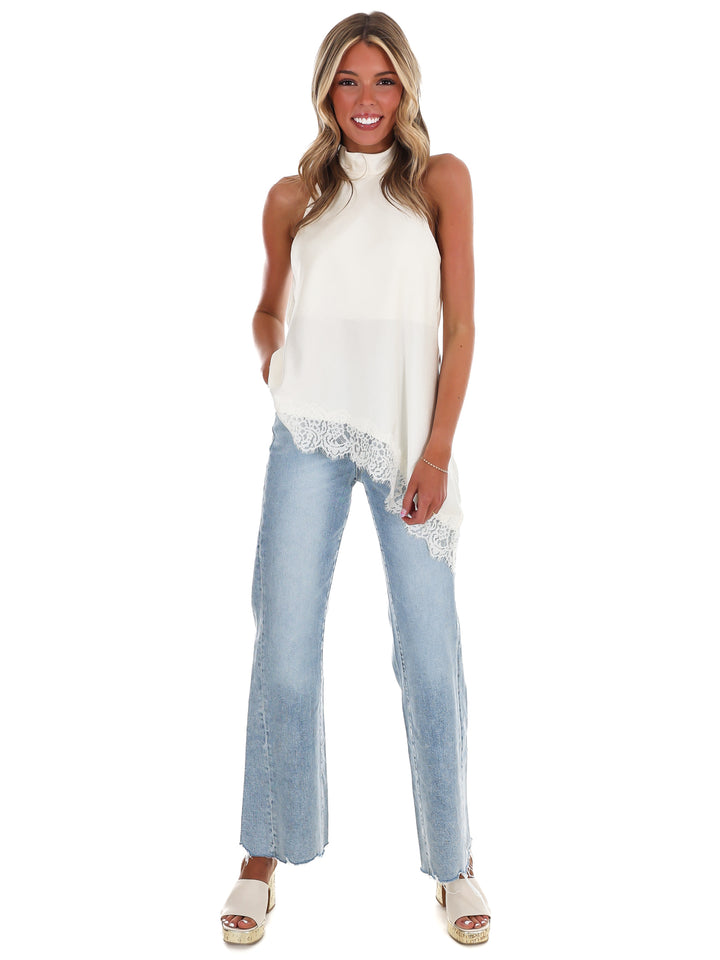Satin Soirée Lace Top