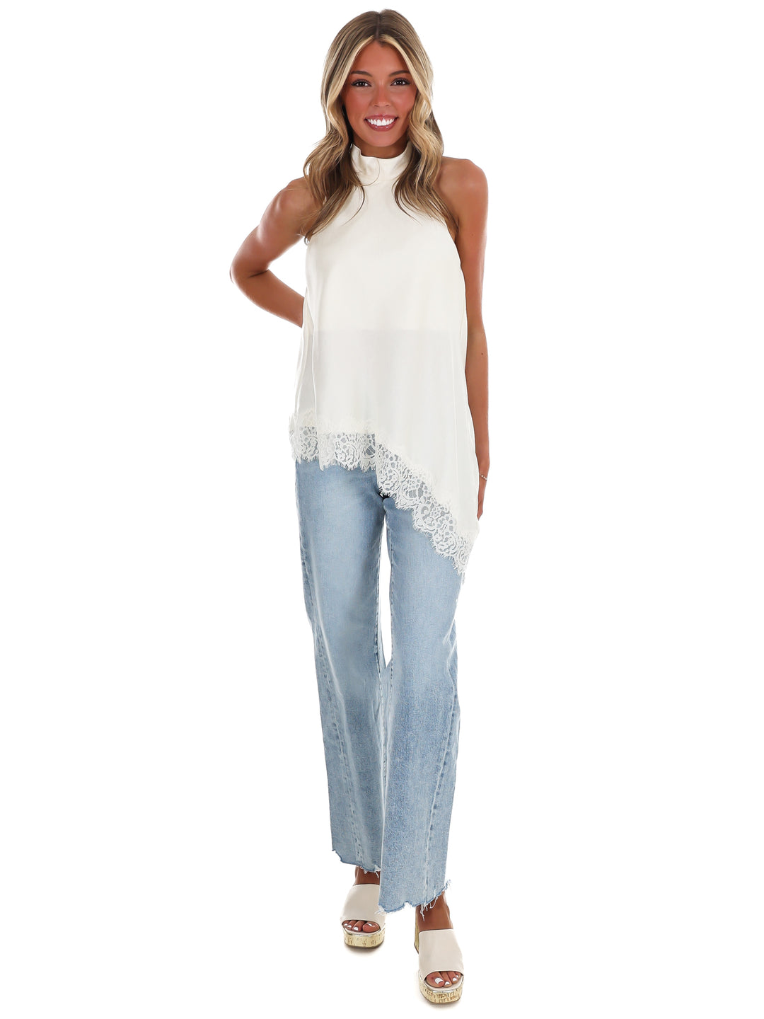 Satin Soirée Lace Top