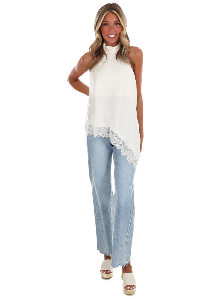 Satin Soirée Lace Top